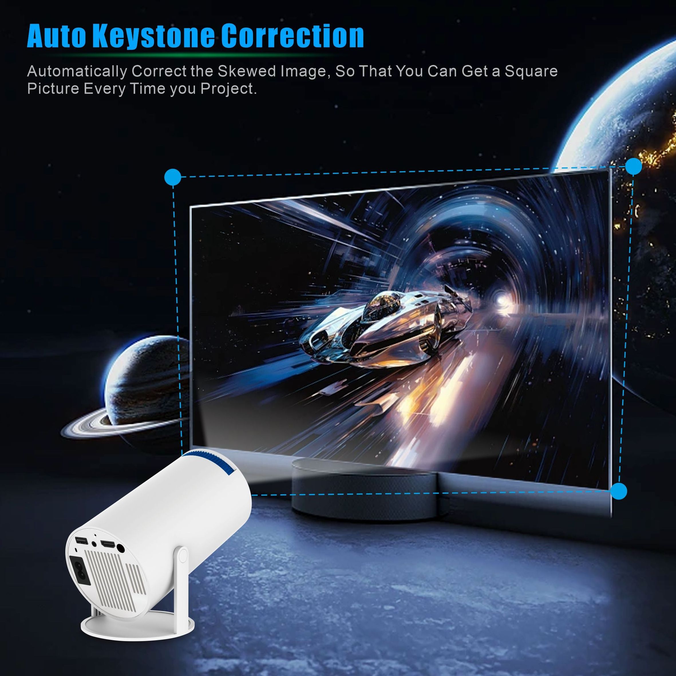 Factory HY300 Mini Portable Projector 720p 4K Home Theater with WiFi Smart Android 11 LED LCD Lamp AU Plug Video Projecteur