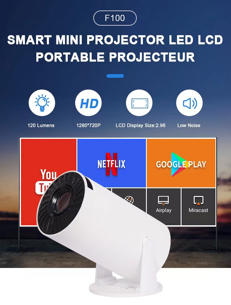 Projector 4K Android 11 Dual Wifi6 200 ANSI 1080P 1280*720P Home Cinema Outdoor portable android  mini  Projetor