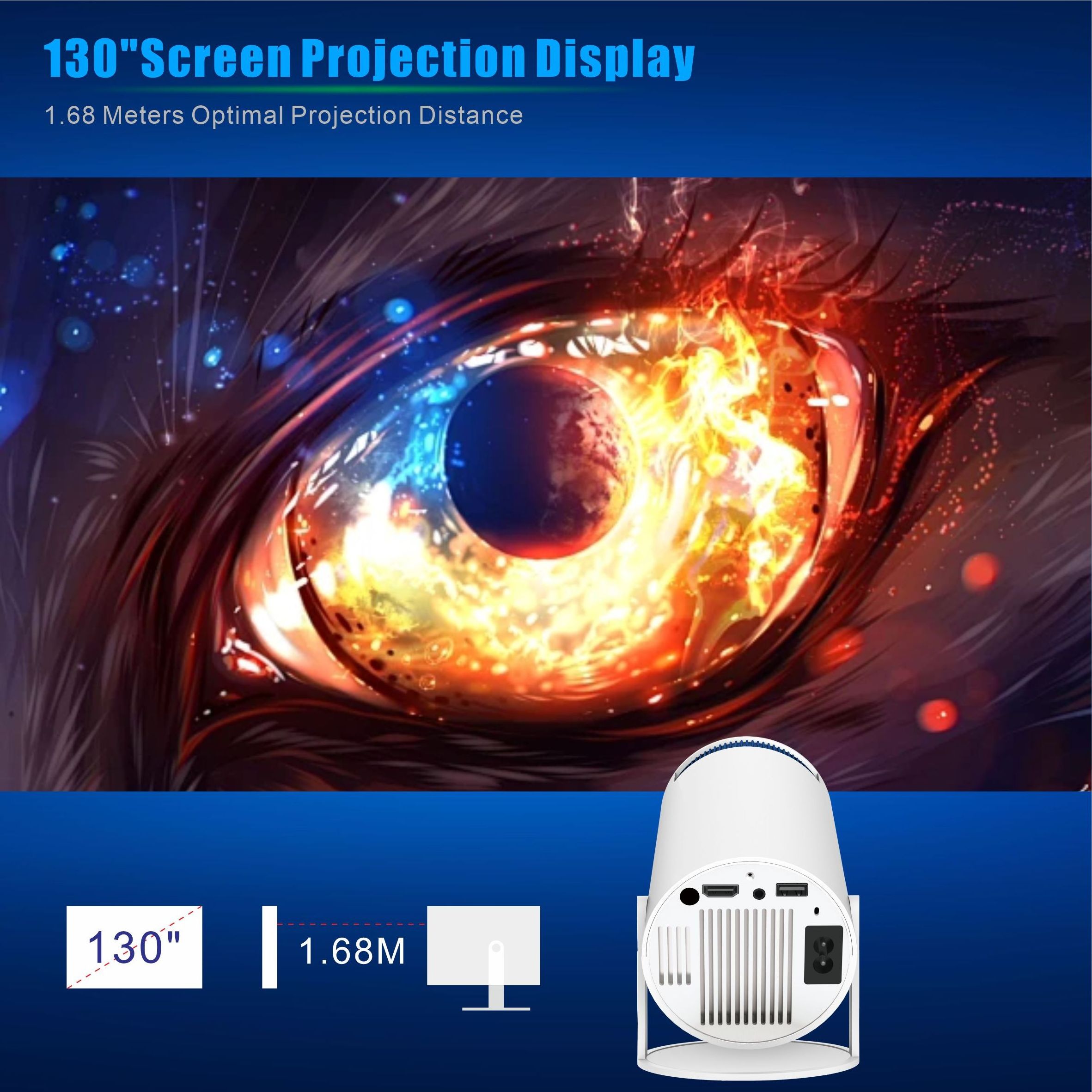 Factory HY300 Mini Portable Projector 720p 4K Home Theater with WiFi Smart Android 11 LED LCD Lamp AU Plug Video Projecteur