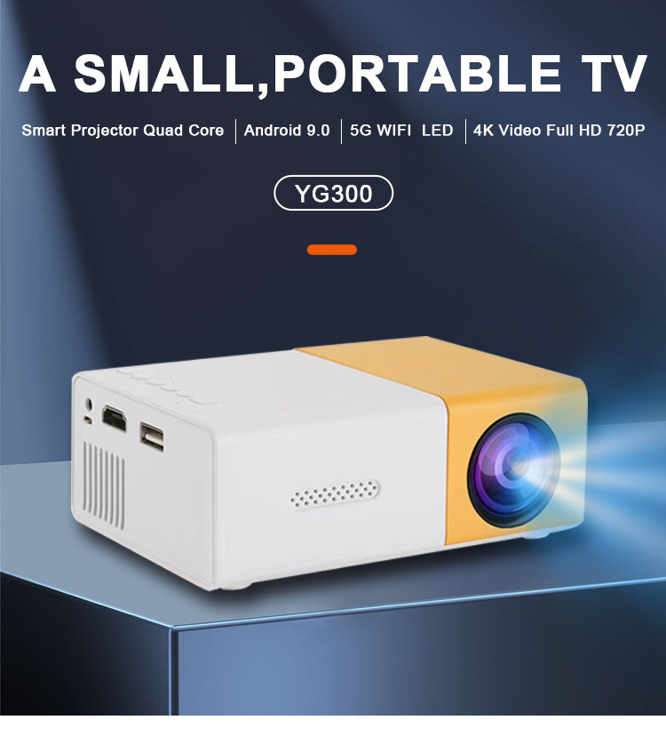 YG300 4K 3D Smart Android Mini Pocket Projector Led Dlp Pocket Laser Pro Mini Rechargeable Mini Projector