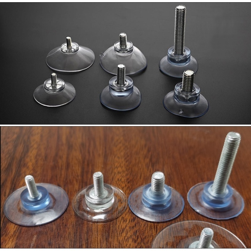 custom rubber vacuum suction cup with spring Glass Table Tops Rubber mini Silicone threaded Transparent suction cups sucker