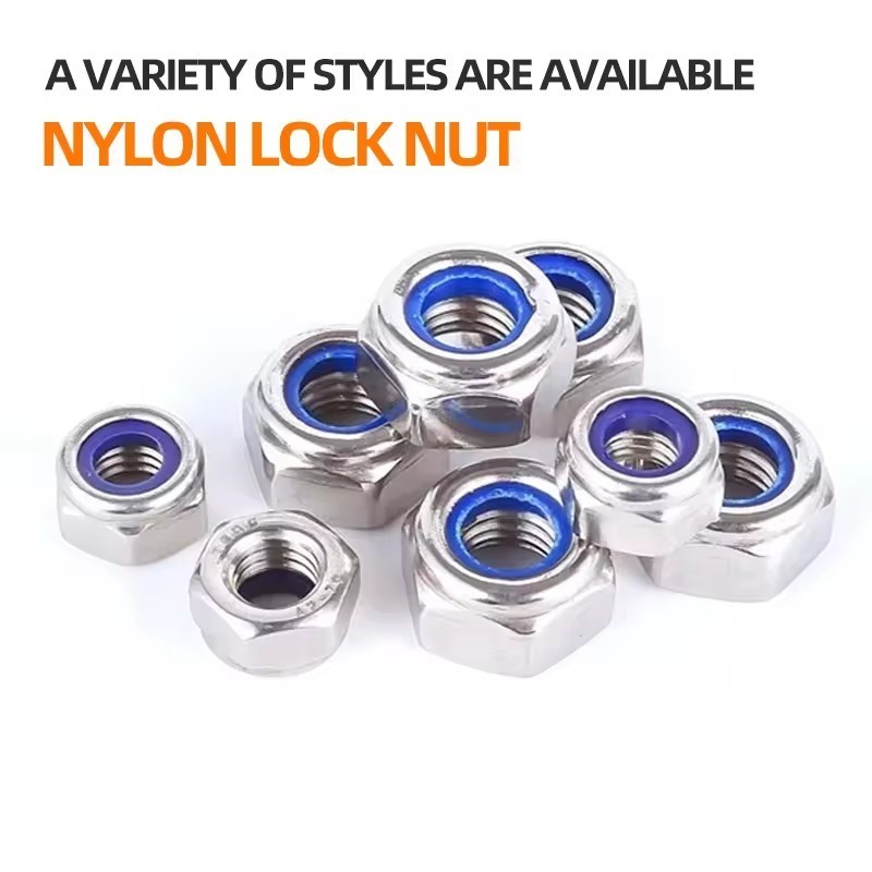 Customization Support DIN985 Self Locking  Hex Nut Hex Lock Nut Nylon Insert Hex Lock Nuts