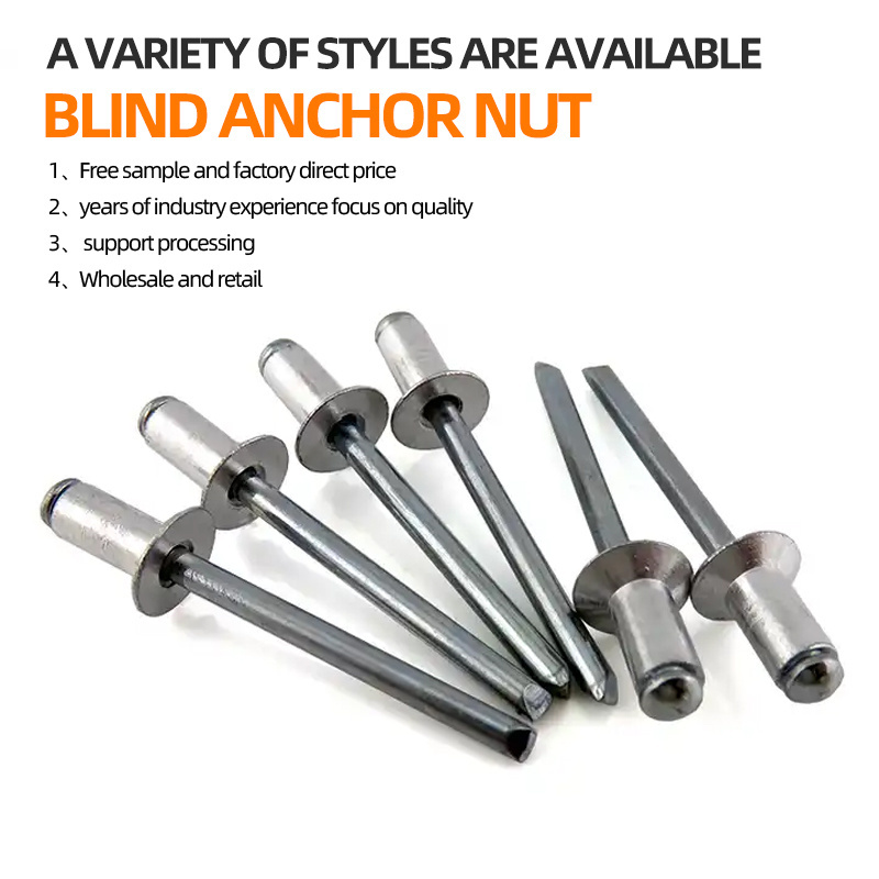 DIN7337 Pop Rivet Open End Type Round Head Rivet Plain 304 Stainless Steel Blind Rivets