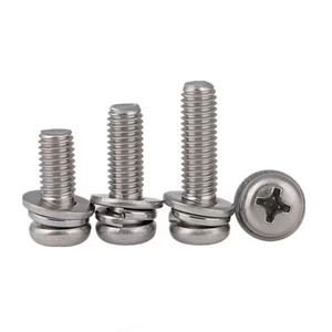 Customized Stainless Steel Pan Head Sems Screw with Spring Washer and Flat Washer