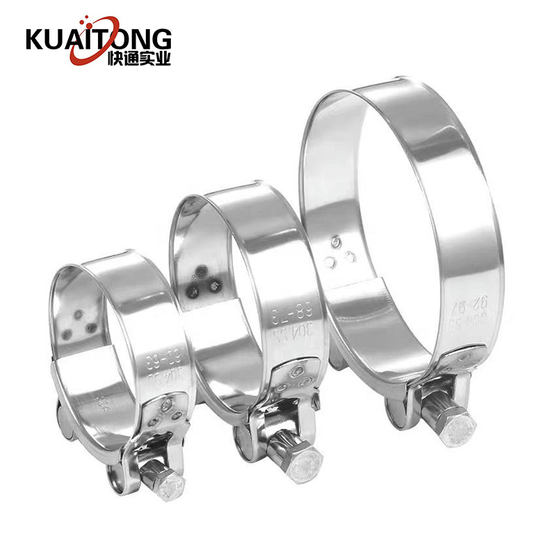 Adjustable Stainless Steel Heavy Duty High Pressure Metal Hose Bolt Clamps Fixed T-Bolt Hose Clamp Double Bolt Hose Clamp