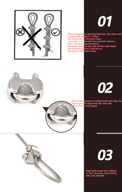 Factory Supply M10 M6 stainless Steel Rigging Wire Rope Clips