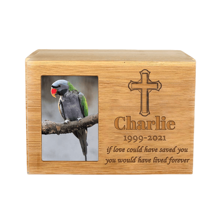 Rectangular Bamboo Wood Pet Urn Cat Dog Funeral Supplies Photo Frame Memorial Box Pull-out Wooden Vintage Funeral Urns For Pets