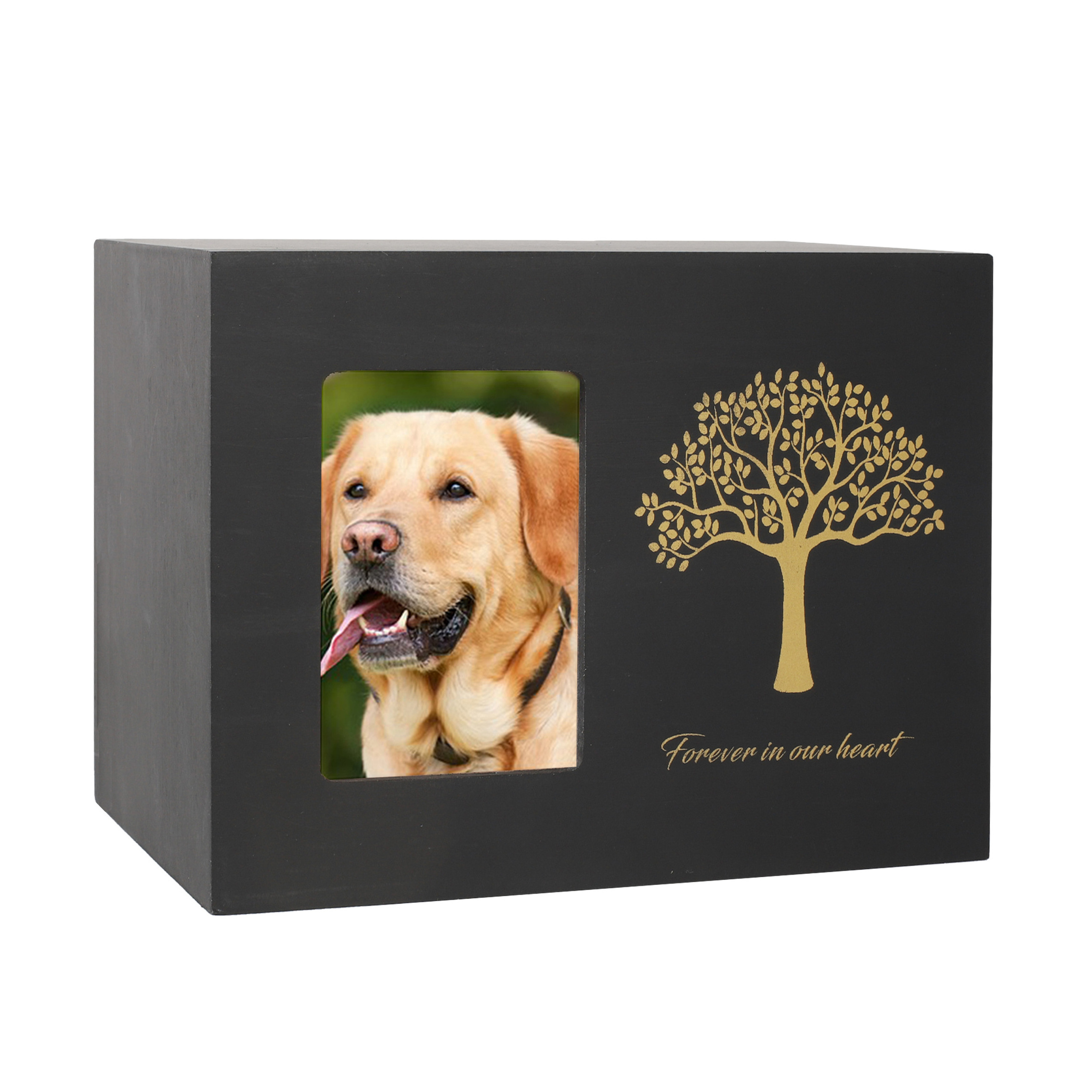 Rectangular Bamboo Wood Pet Urn Cat Dog Funeral Supplies Photo Frame Memorial Box Pull-out Wooden Vintage Funeral Urns For Pets