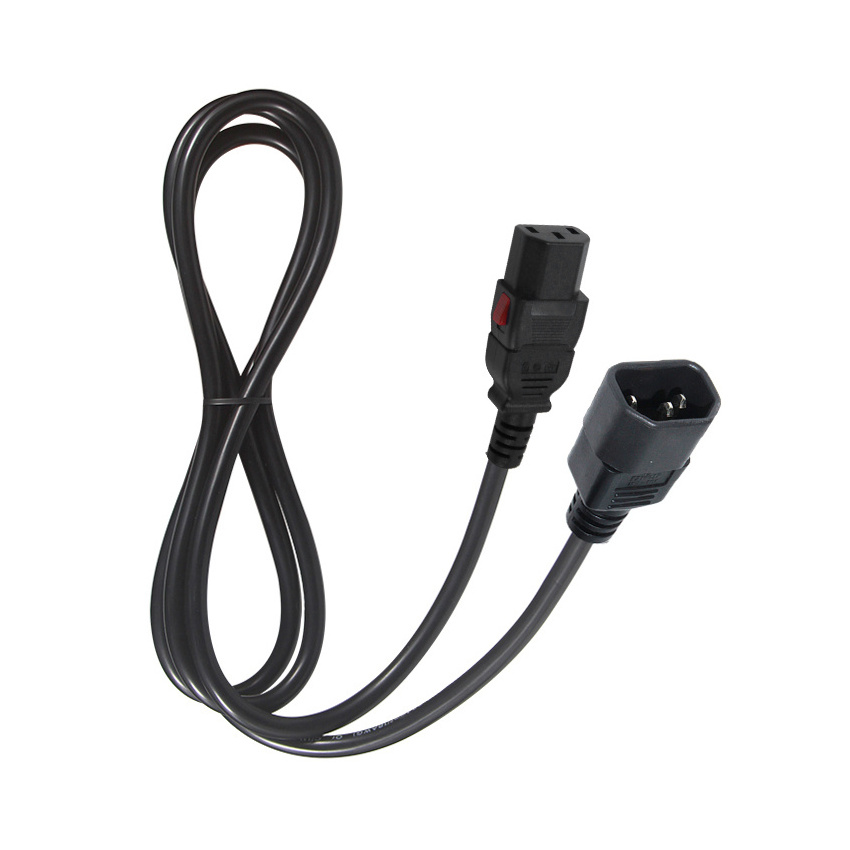 Iec 320 3 Pin Male Female Main Moulded Outdoor Pc Pdu 250V Corde Power Cord C13 Lock To C14