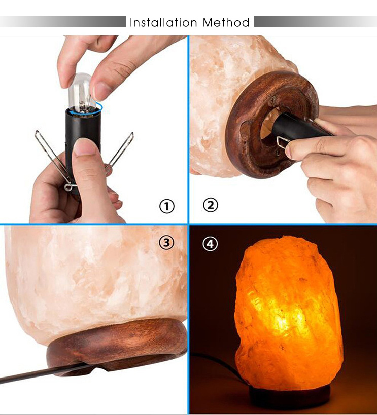 EU Himalaya Salt Lamp Dimmer Electric Cable with E27 Screw Interface Lamp Holder Base Euro Plug