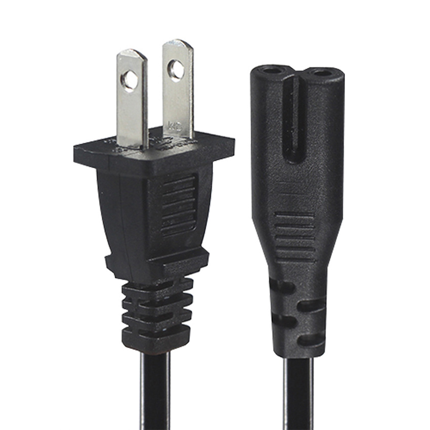 Universal Pc 3 Pin USA Power Cord Figure 8 Cable 2 Prong Figure 8 Ac Us Plug To Iec C7 Nema Power Cable