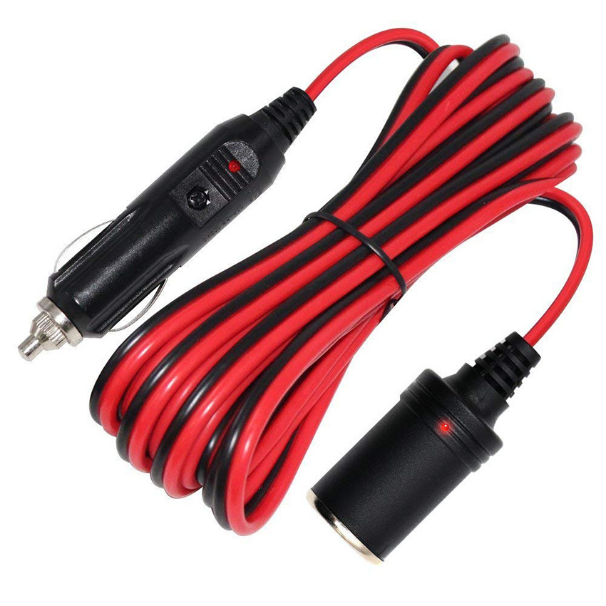 SPT-2 16AWG Pure Copper 12V 24V Car Cigarette Lighter Socket Extension Cord