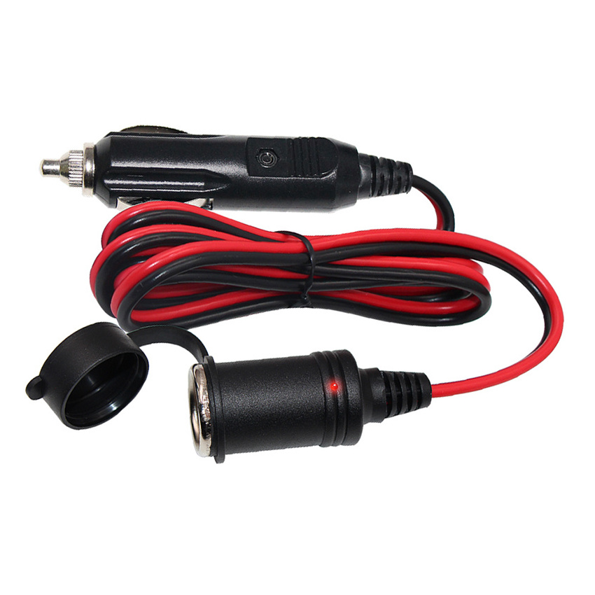 Auto Wire Cigar Plug Bullet 12V Powered Light Charger Battery Cable Car Male To Female Cigarette Lighter Socket