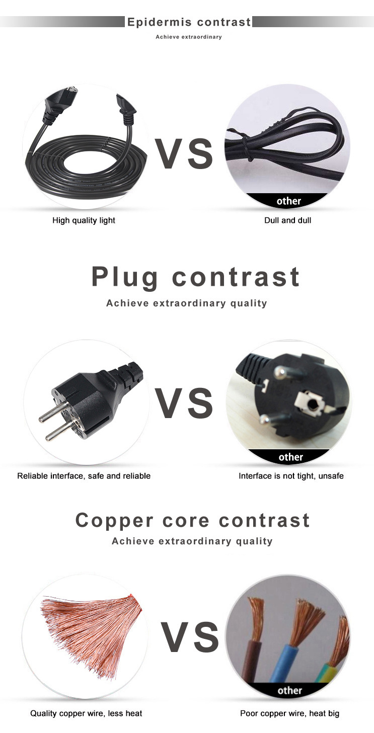 Eu Plug Iec 3Pin-C13 1.5 Pdu 30A 40A Rewireable Connector Power Cord For Electric Water Heater C13 Cable