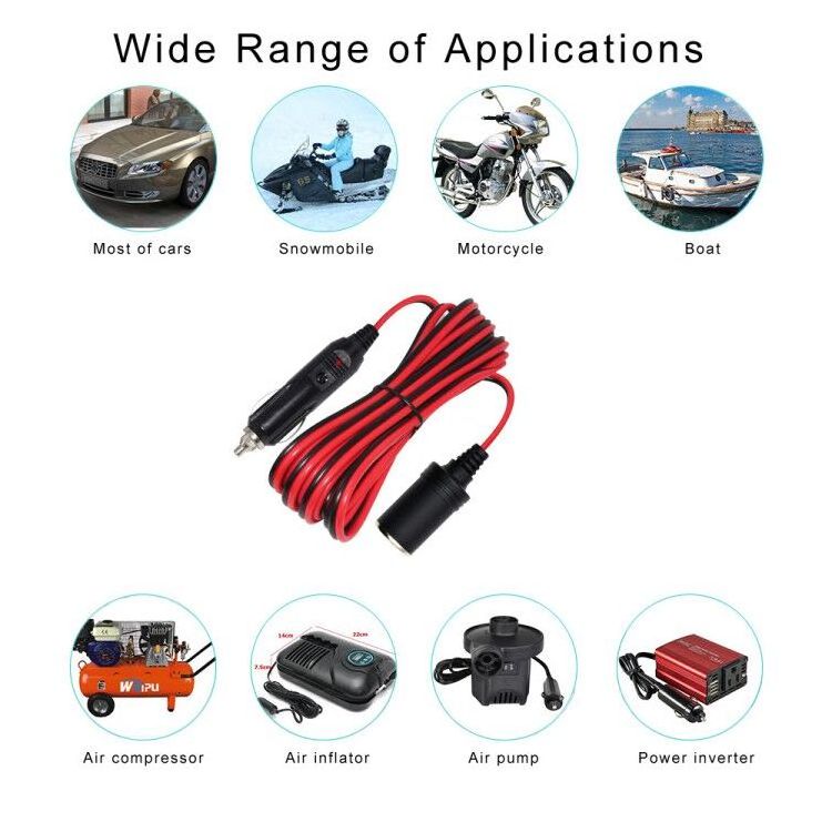 Flexible Battery Car Charger Adapte Rmale Socket Solar Kit Cable 12V Male Cigarette Lighter Plug To Female