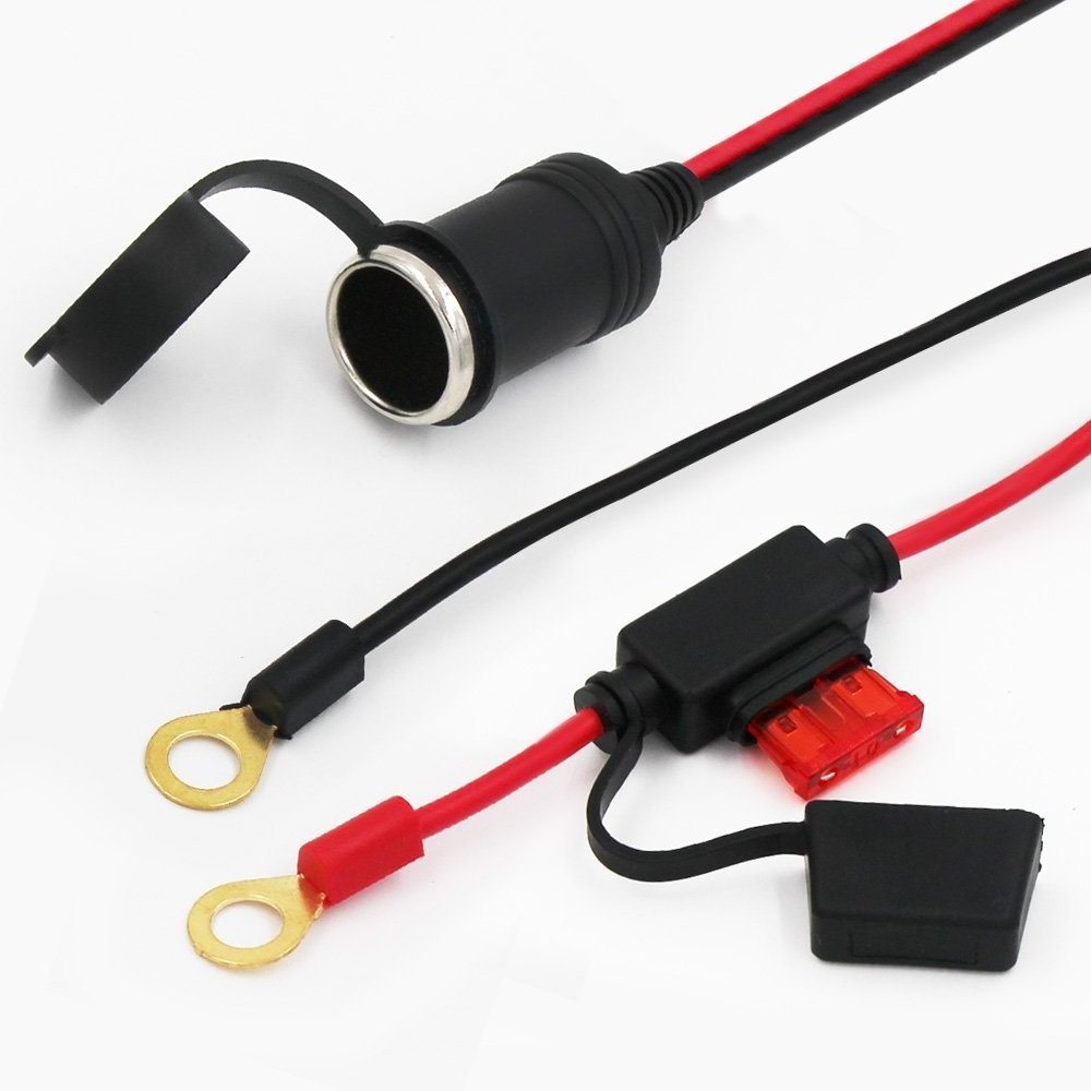 12V Car Cigar lighter Socket Cable to Insulated Alligator Clips for Solar Car Battery Charger