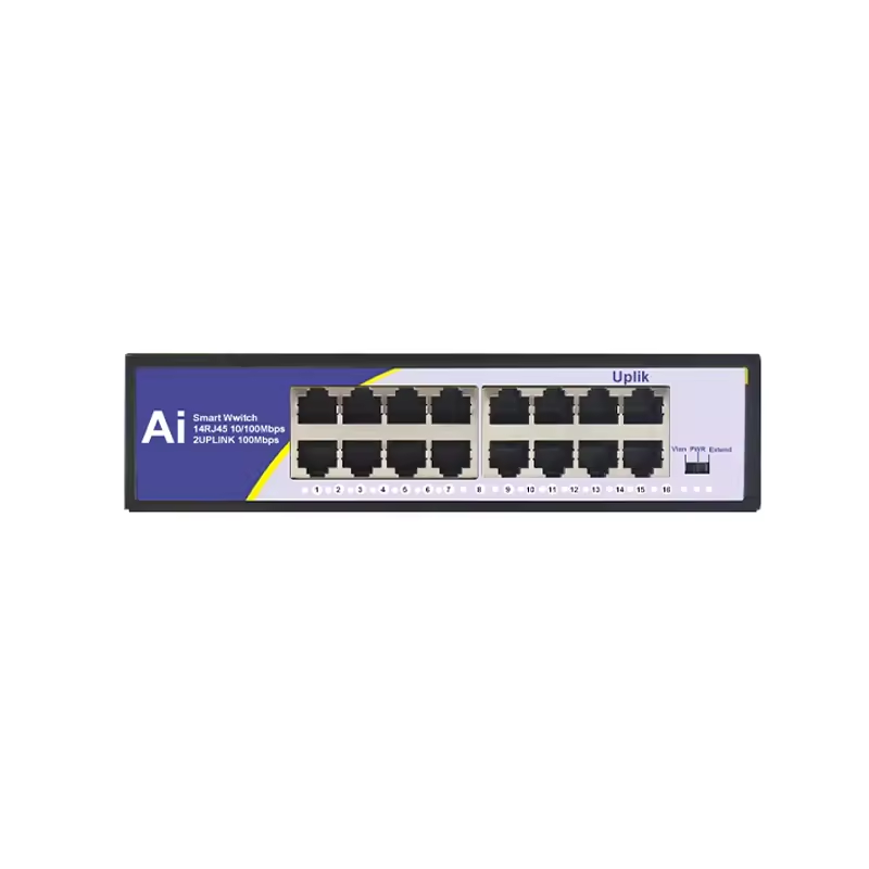 Stock KuWFi 14port switch IEEE802.3AT/AF 2.4Gbps high speed 200W power 100Mbps RJ45 14port poe switches