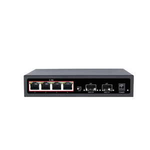 OEM KuWFi high speed poe switch 4*2.5G RJ45 2*10G SFP port metal pocket unmanaged poe switches