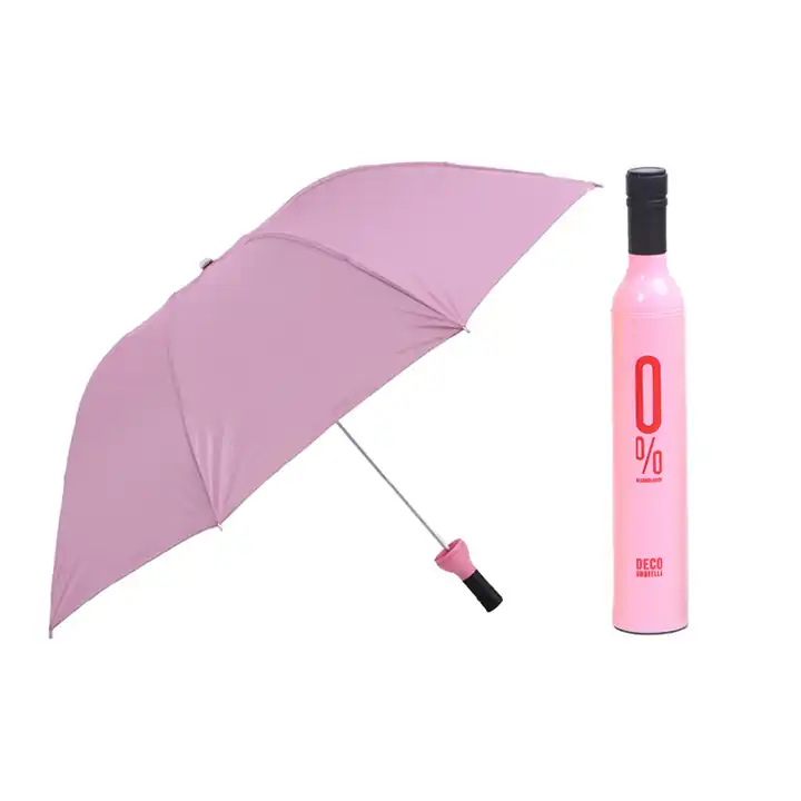 Custom LOGO Promotional Gift Beer Shape Umbrella Bottle Umbrella 3 Folding Compact Sunny Umbrella Minimalist Polyester Giveaways