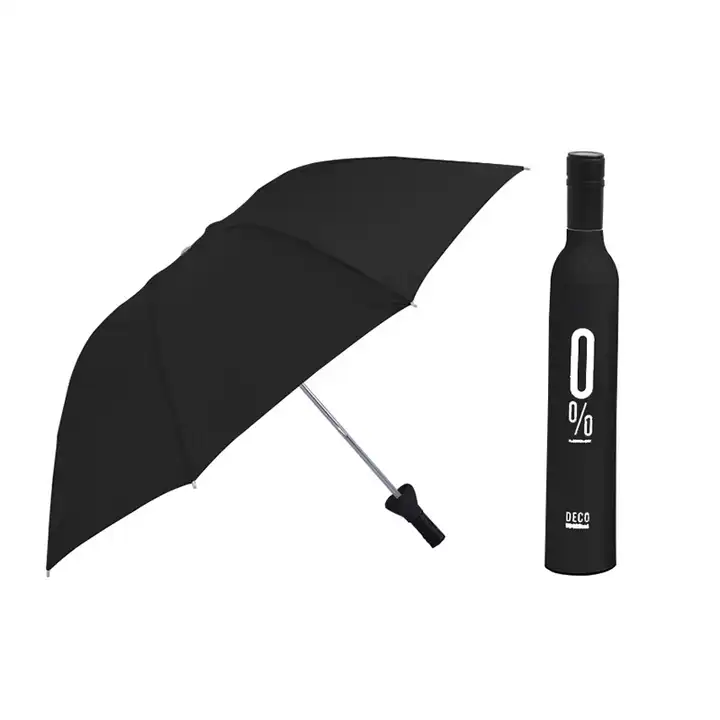 Custom LOGO Promotional Gift Beer Shape Umbrella Bottle Umbrella 3 Folding Compact Sunny Umbrella Minimalist Polyester Giveaways