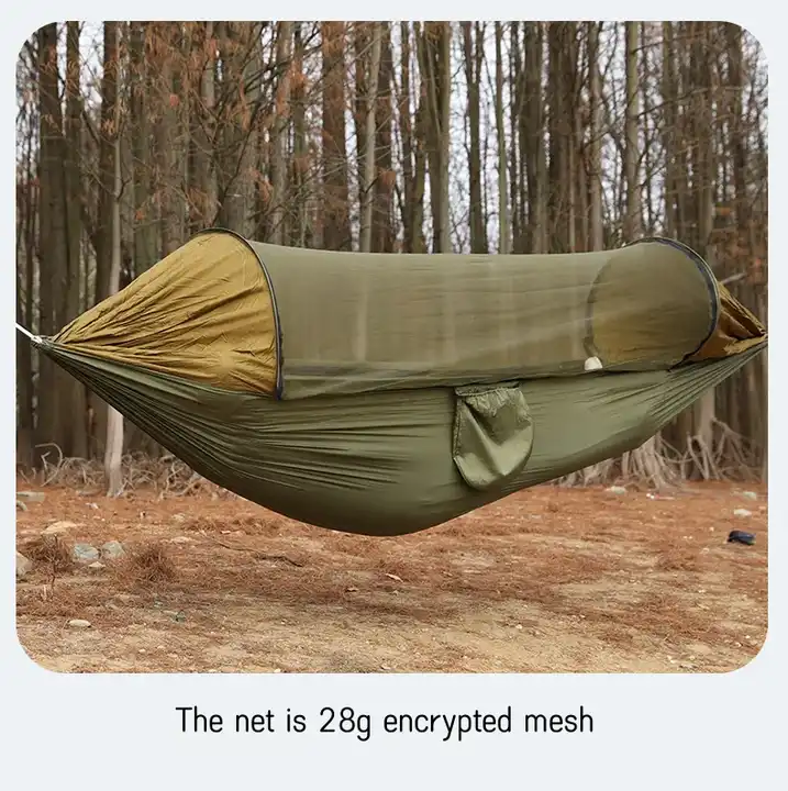 Pop-up Lightweight Folding Durable Camping Nylon Hammock with Mosquito Net for Outside Hammock with Bug Ne