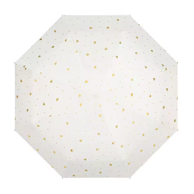 Portable Rain Umbrella Anti UV Sun Protection Female Gift Hearts Pattern Windproof Travel Folding Small Umbrella with Capsule