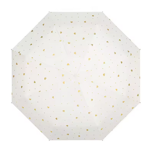 Portable Rain Umbrella Anti UV Sun Protection Female Gift Hearts Pattern Windproof Travel Folding Small Umbrella with Capsule