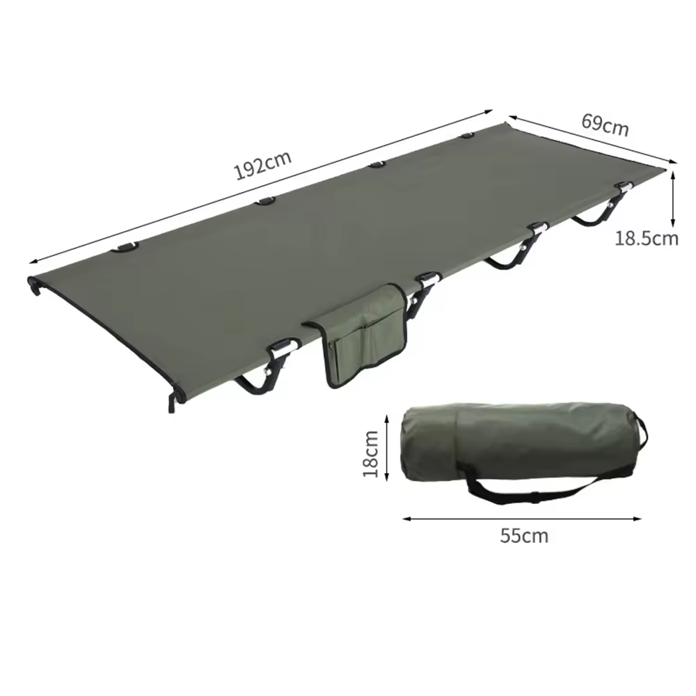 Outdoor Camp Bed Oxford Cloth Camping Foldable Portable  Aluminum Alloy Camp Bed Folding Bed