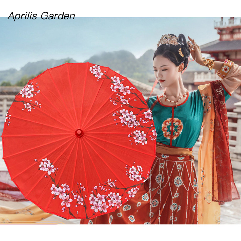 82cm Dance Car Umbrella Shade Ancient Oil Paper Umbrella Women's Rainproof Sunscreen Classic Chinese Style Parasol dance