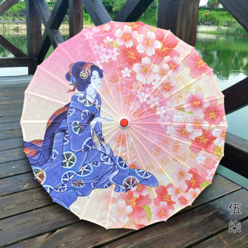 82CM Black Blue Silk Umbrella Rain Women Ancient Costume Chinese Clothing Umbrella Dance Decorative Parasol Parapluie Sombrilla