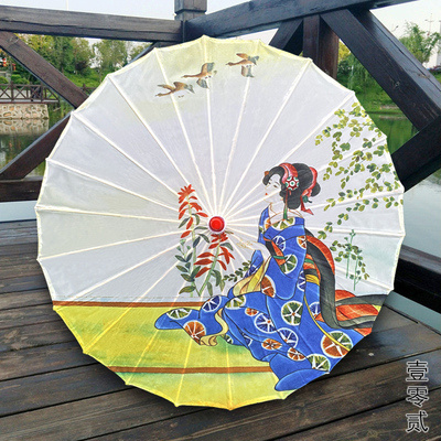 82CM Black Blue Silk Umbrella Rain Women Ancient Costume Chinese Clothing Umbrella Dance Decorative Parasol Parapluie Sombrilla