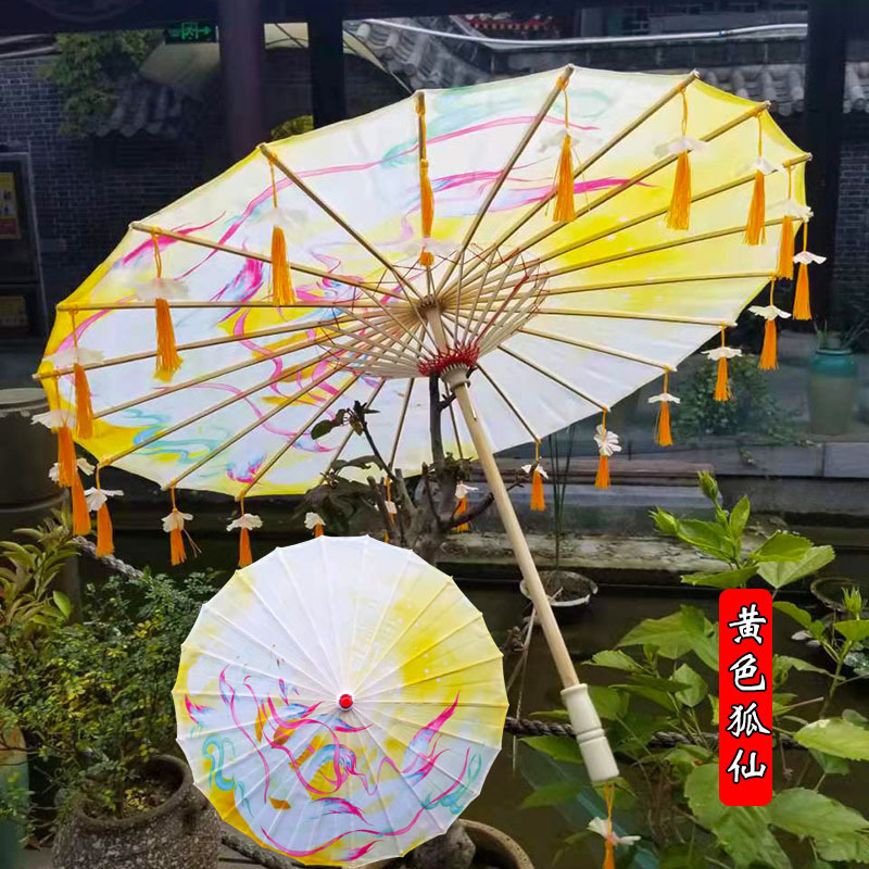 Petal tassel waterproof beach umbrella for sun craft silk cloth umbrella dance photography props fairy floating parasol gift