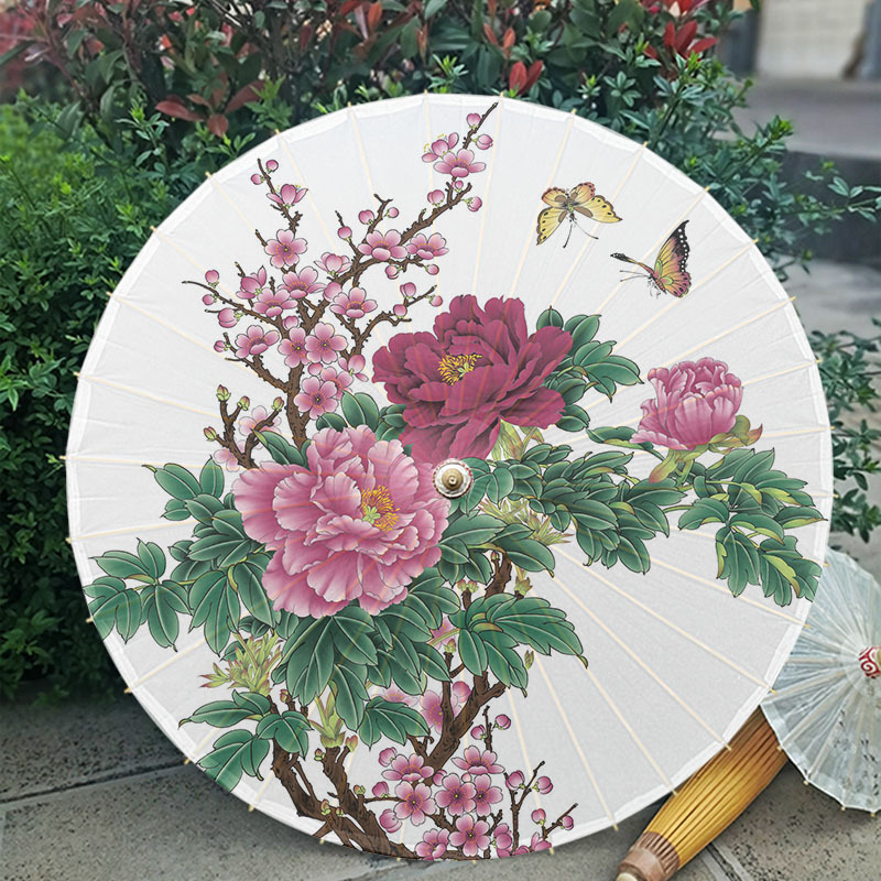 Peony Oil Paper Umbrella Classical Decorative Rainproof Sunshade japanese custom umbrella sombrillas parasols umbrellas outdoor