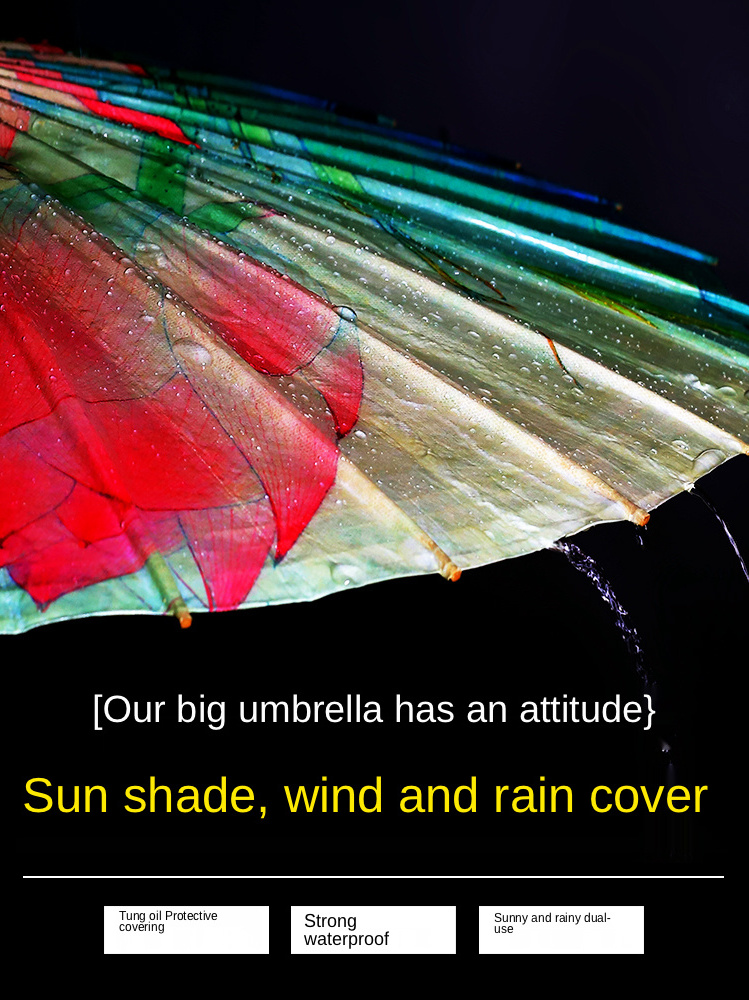 Big Oil Paper Umbrella Ancient Style Rainproof Sunshade Large Outdoor patio umbrellas for the Garden Outdoor Umbrella