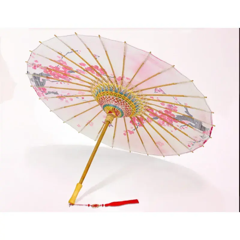 Chinese Classic Oil-paper Decorative Shade Umbrella Women Antique Han Umbrella Rainproof Sunscreen Practical Handmade Parasol