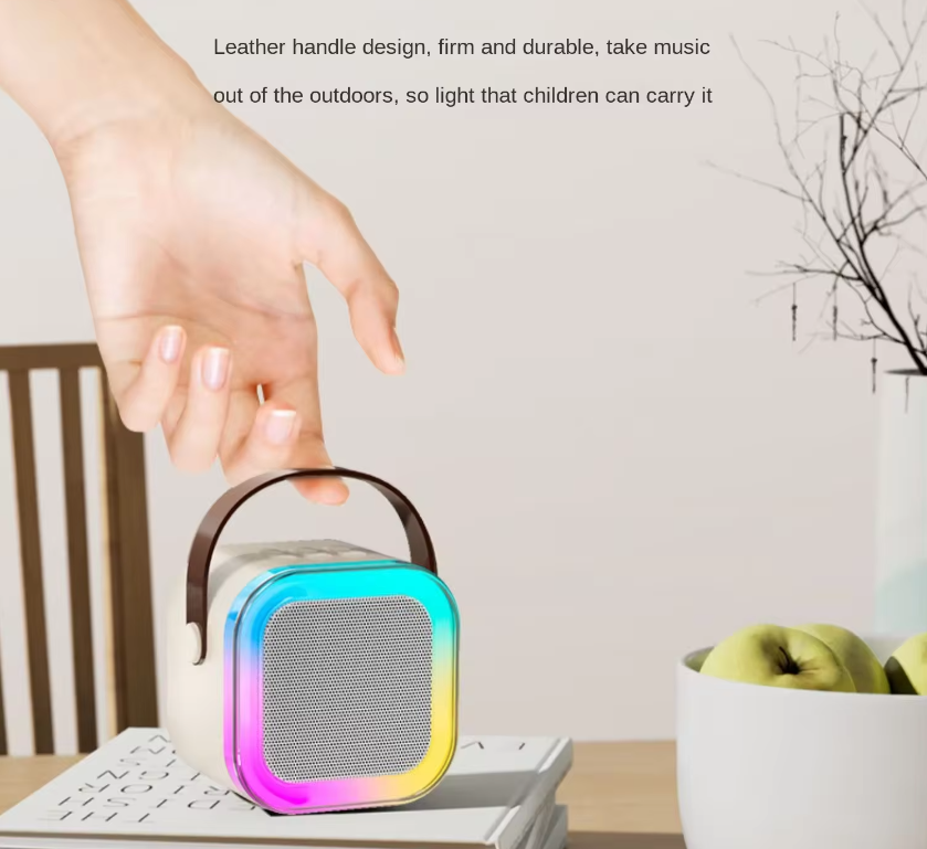 Portable Wireless Speaker LED Light K12 Audio Microphone Karaoke Speaker Bluetooths Wireless Microphone