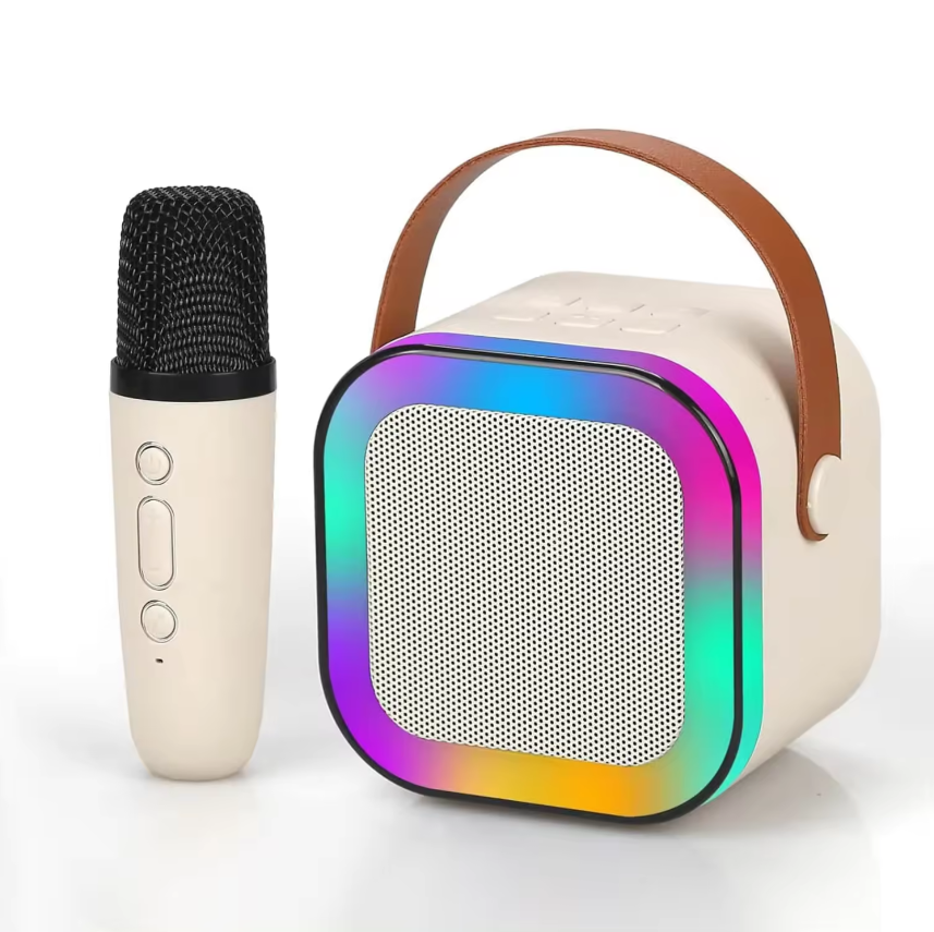 Portable Wireless Speaker LED Light K12 Audio Microphone Karaoke Speaker Bluetooths Wireless Microphone