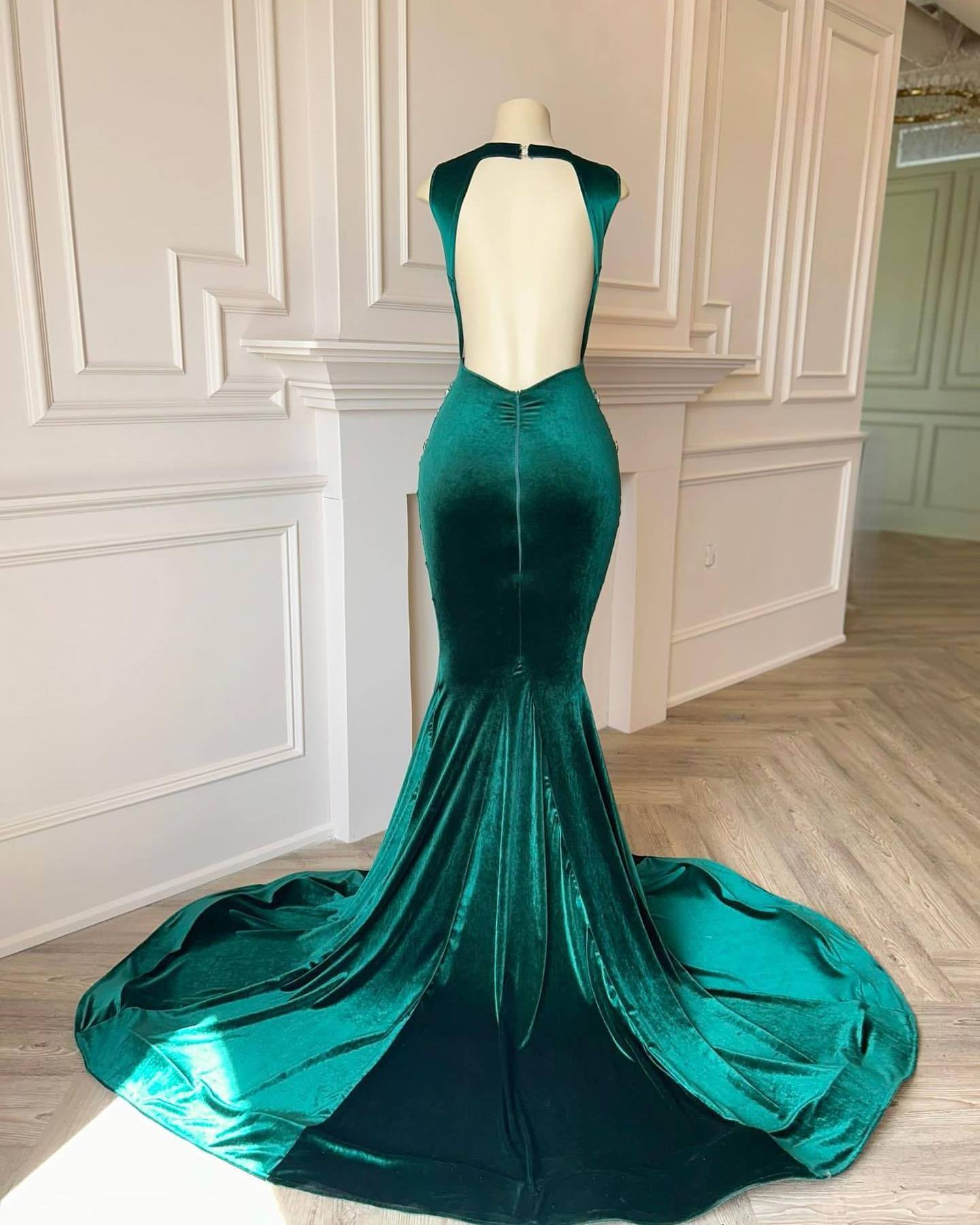 Luxury Beaded Crystal Evening Dresses Emerald Green Prom Dressed Sequin Glitter Mother Of Bride Dresses Elegant Gowns