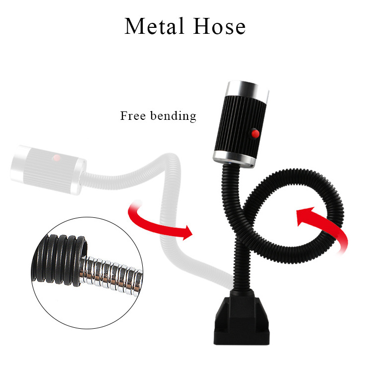 NHM 220V Magnetic Base Factory Price Mechanical hose lighting lamp CNC Milling Machine  LED Gooseneck Machine Tool Work Lights