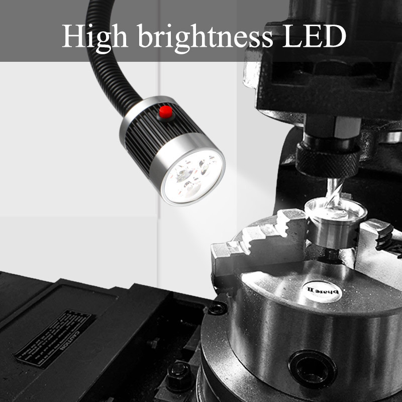 NHM Wholesale 24V Lathe Machine Working Lighting arbitrary adjustment LED Machine Tool Light Gooseneck light with Magnetic Base