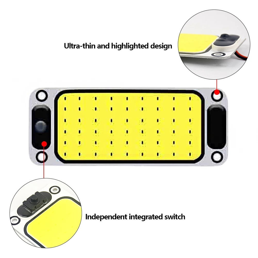 54LED 12-24V Car Reading LED Night Strip Light Interior Light Ceiling Lamp with On/Off Switch for Van Lorry Truck Camper Boat