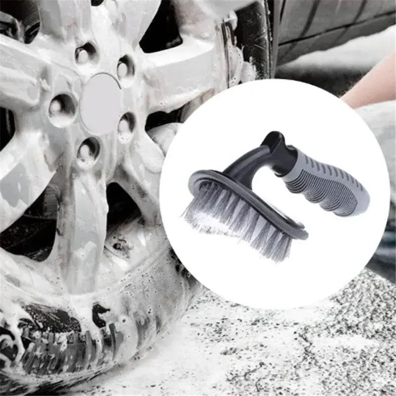 1PC Car Auto Spoke Truck Motorcycle Alloy Wheel Brush Tire Rim Hub Clean Plastic Coated Wire Wash Washing Cleaning Tool