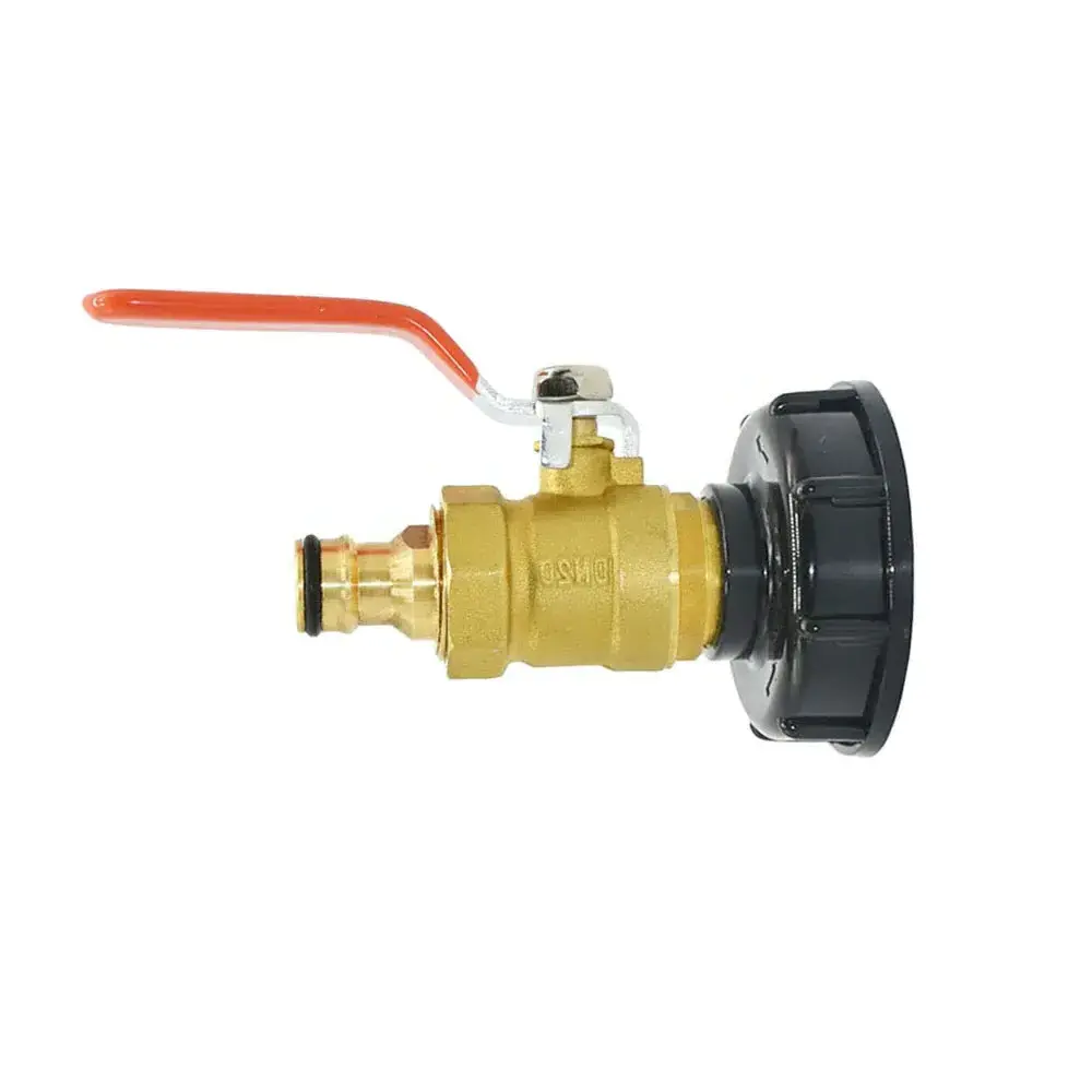 S60 x 16mm Nipple Valve Connector Brass  Tank Faucet Adapter Garden Hose Quick Connect Rainwater Bucket Adapter