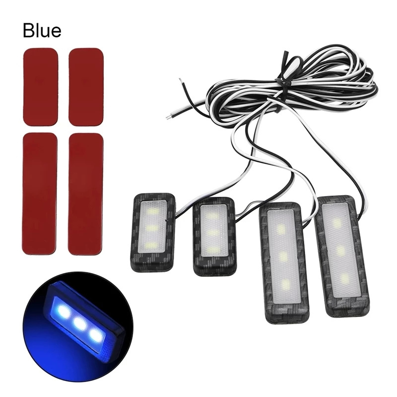 4Pcs Armrest Interior Door Handle Lighting Car Styling LED Car Inner Bowl Light Universal Auto Atmosphere Lamp Decorative Lights