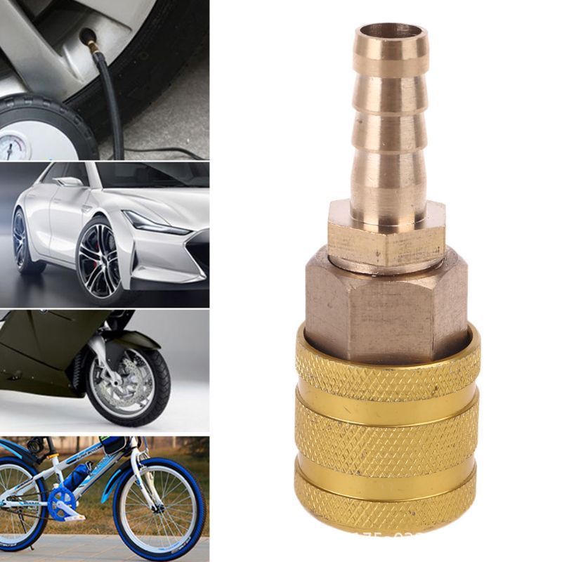 8mm Ticked Solid Brass Car Tire Valve Clip Nozzle Clamp Inflation Connector Air Chuck Inflator Pump Quick Connect Adapter