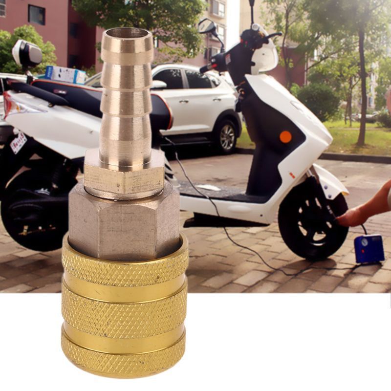 8mm Ticked Solid Brass Car Tire Valve Clip Nozzle Clamp Inflation Connector Air Chuck Inflator Pump Quick Connect Adapter