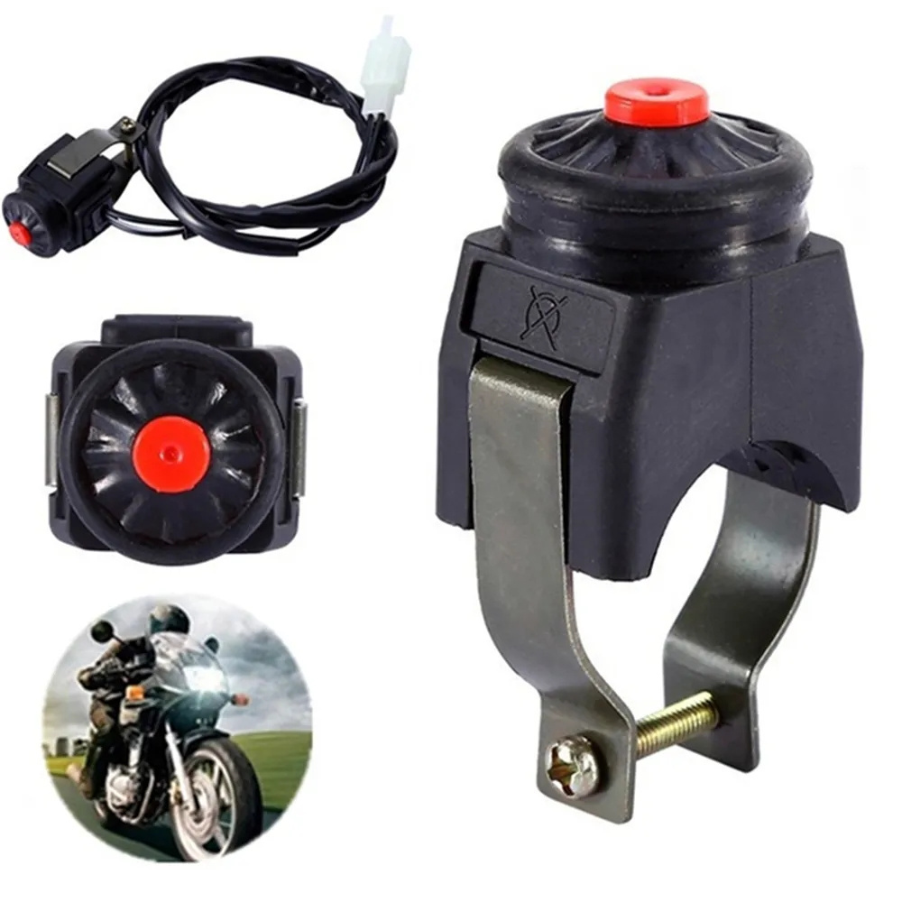 Universal Motorcycle Kill Switch Red Push Button Horn Starter Dirt Bike ATV UTV Dual Sport For 22mm Handlebar Mounted Bars