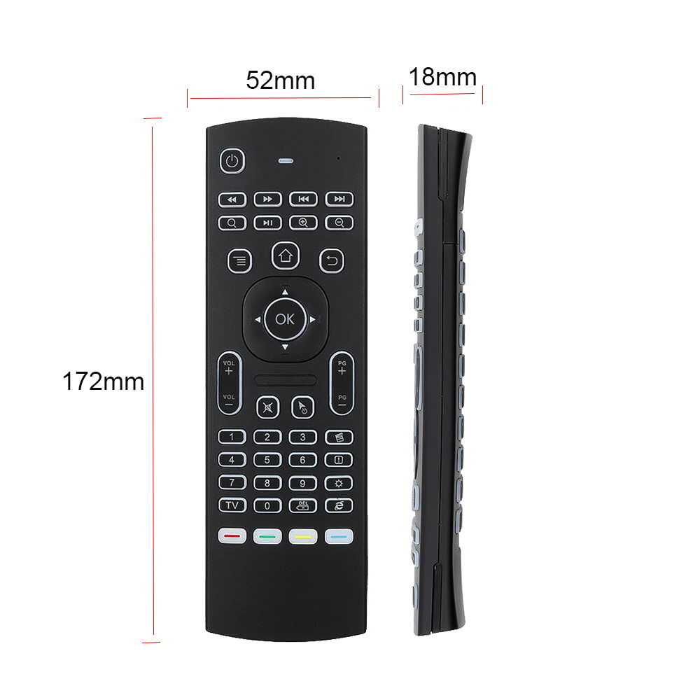 MX3 Backlit 2.4GHz Voice Control Wireless air mouse with USB Receiver Gyro Sensor universal Remote Control for Android tv box