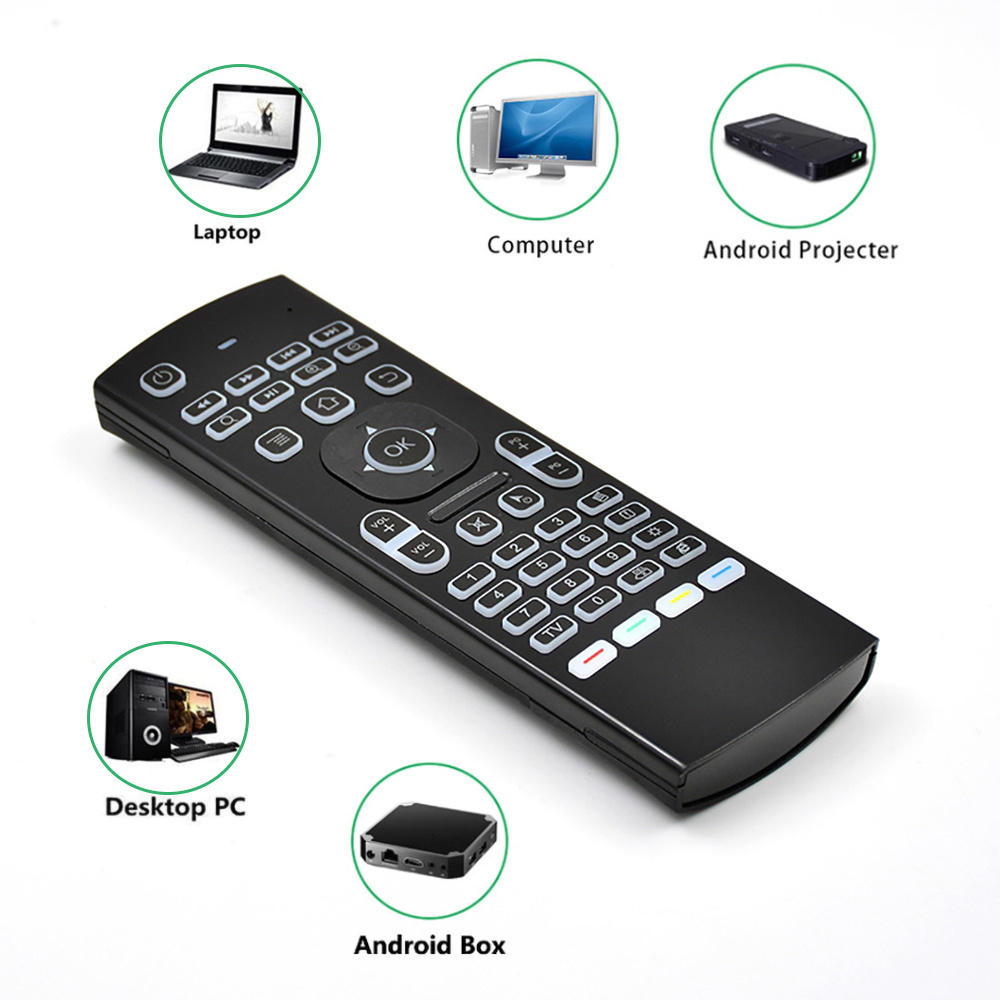 MX3 Backlit 2.4GHz Voice Control Wireless air mouse with USB Receiver Gyro Sensor universal Remote Control for Android tv box