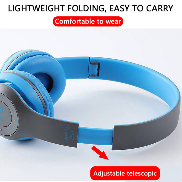 Headphones wireless blue tooth P47 earphone Foldable headset for mobile phone computer audifonos AUX line TF card